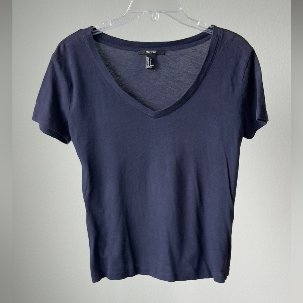 Navy V-Neck Women's Top, size S
